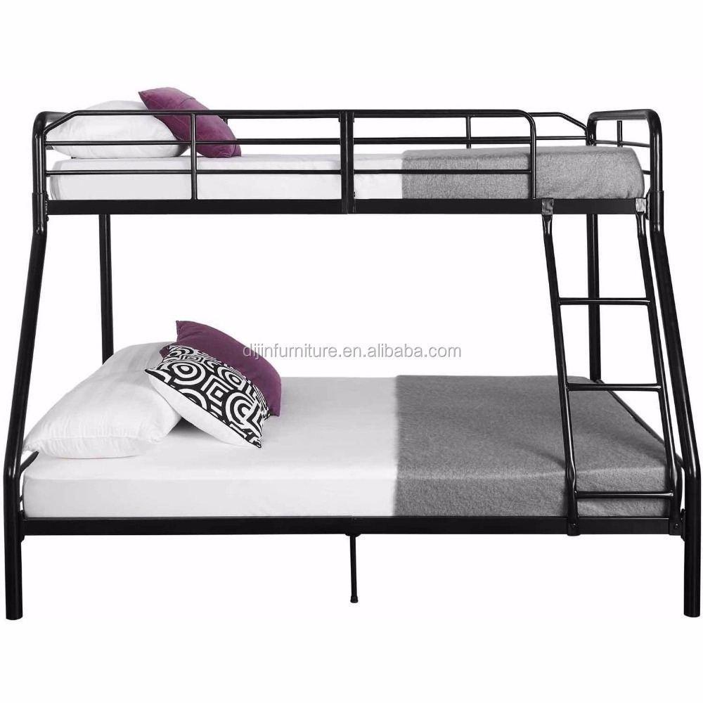 Black Bunk Bed Twin Over Full Metal Kids Bedroom Furniture