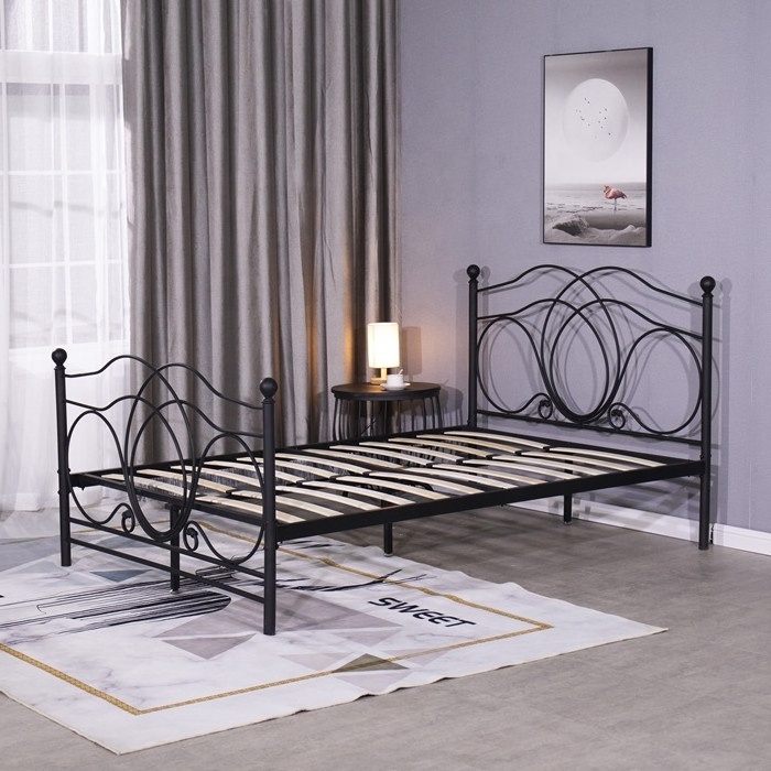 royal adult princess metal double bed designs apartment bedroom hotel frame wrought iron bed