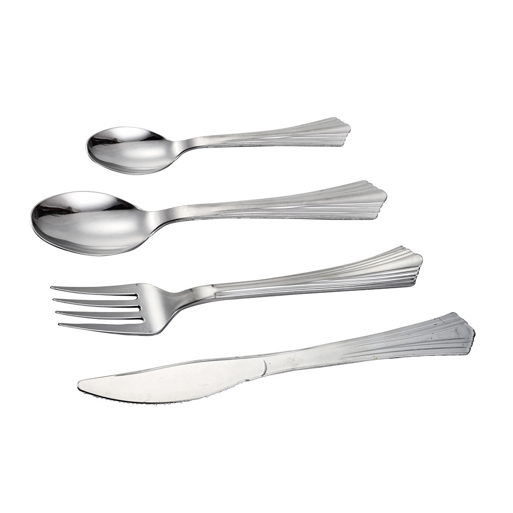 Hot selling bangkok thailand apple child different custom italian mexican best silver bulk modern plastic gold flatware