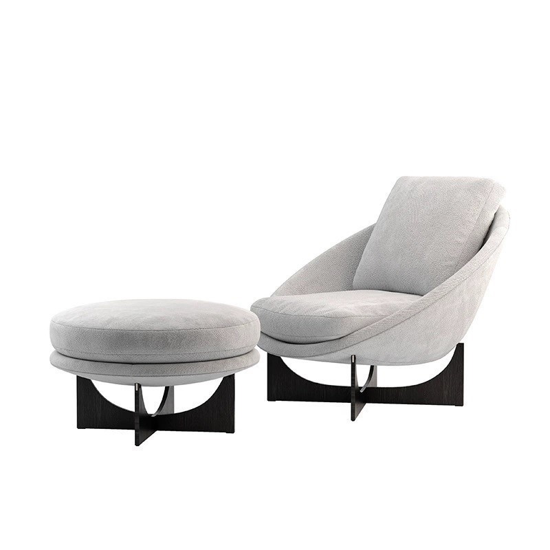 Leisure Sofa Chair Living Room Sofa Egg Shaped Chairs Fabric Stainless Steel Single Sofa Chair