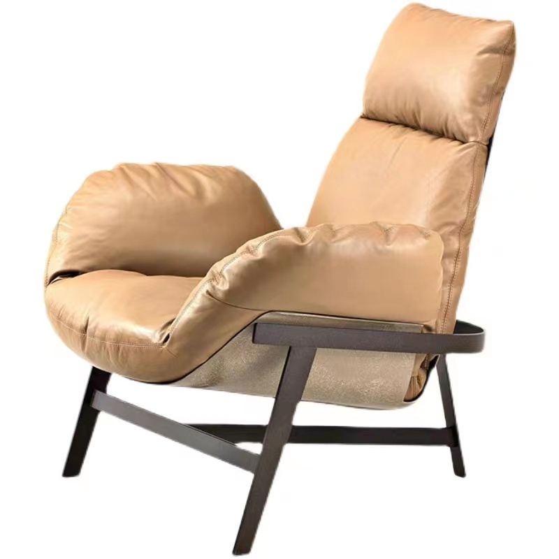 Modern Living Room Leather Arm Lazy Sofa Chair Bedroom Chair Sofa Chaise Lounge Chair For Bedroom