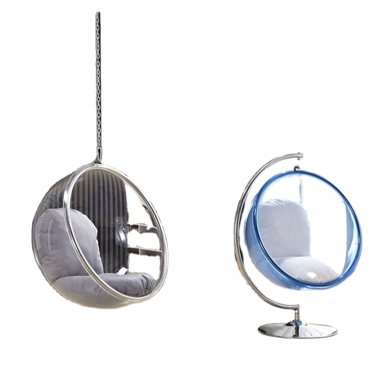 Modern Ball Hang Swing Chair For Bedroom Lounge Egg Shaped Indoor Outdoor Leisure Chair With Cushion