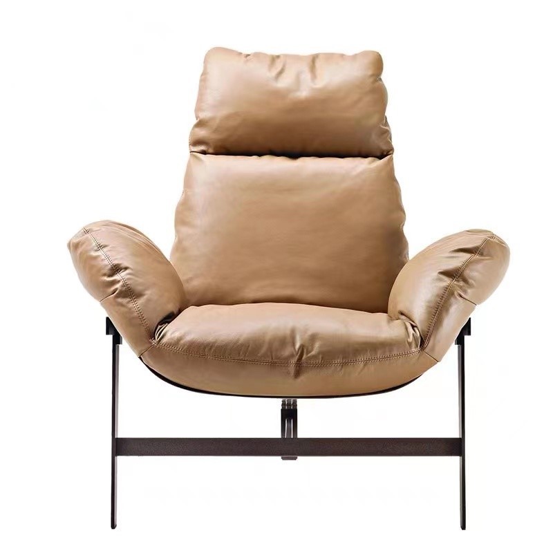 Modern Living Room Leather Arm Lazy Sofa Chair Bedroom Chair Sofa Chaise Lounge Chair For Bedroom