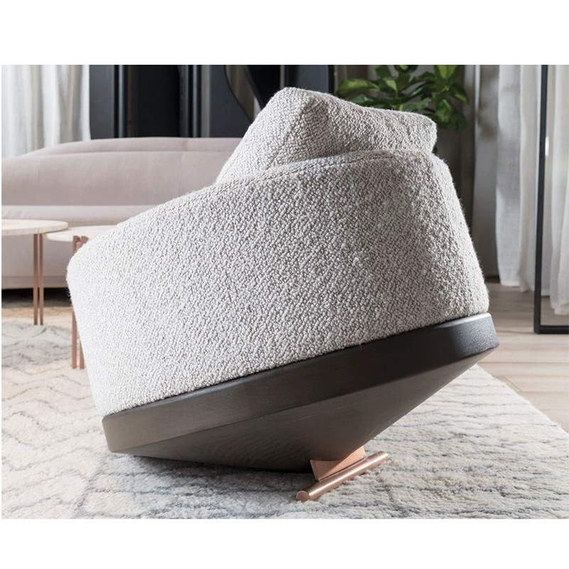 Modern Indoor Fabric Metal Round Cozy Chair Sofa Chairs For Lounge Living Room Relax Lounge Chair