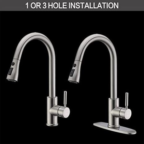 Single Handle High Arc Brushed Nickel Pull Out Kitchen Faucet Kitchen Sink Faucets with Pull Down Sprayer