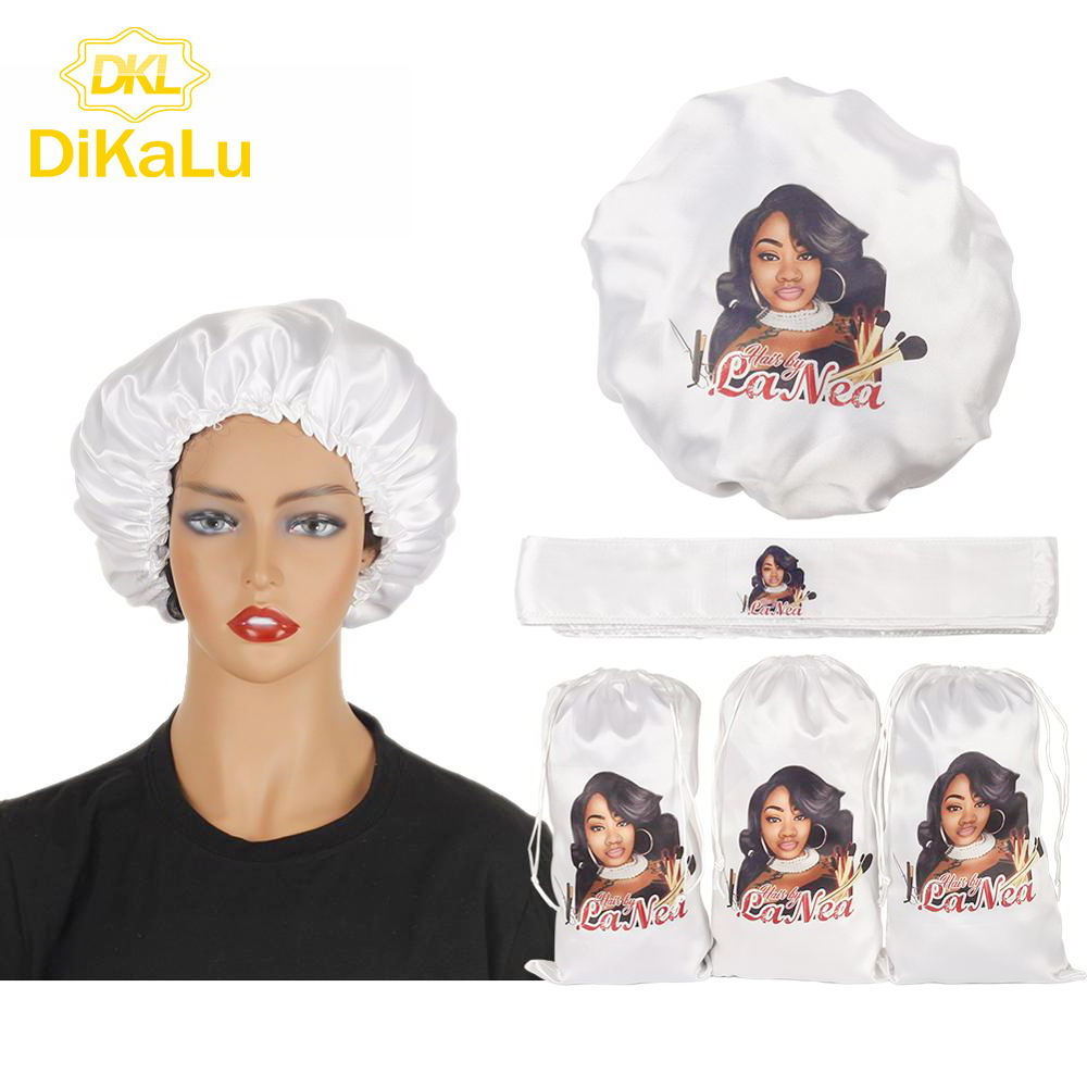 Low MOQ Satin Bonnet Silk Hair Bonnet Satin With LOGO,Free Designer Bonnets For Women,Designer Headbands and Bonnets Custom logo