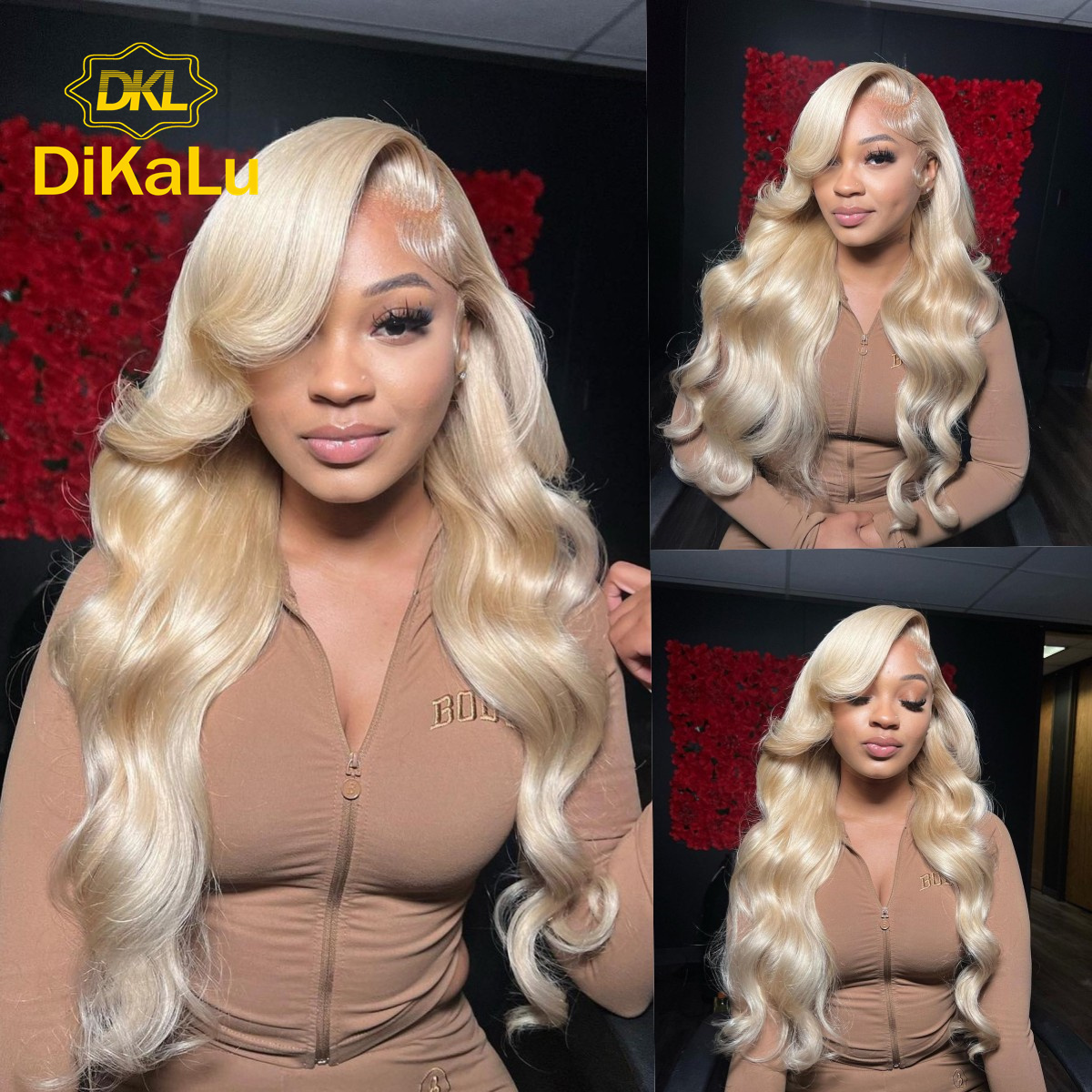 DKL 13x4 613 Honey Blonde Human Hair Wigs Transparent Remy Brazilian 13x6 Color Lace Frontal Wig For Women 8- 40 Inch