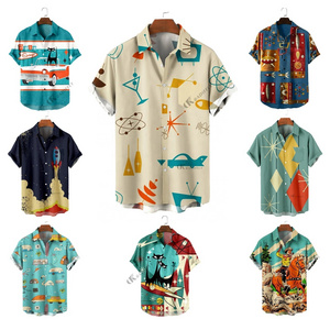 2024 Custom Aloha Resort  Fashion Mens Shirts Clothing Designer Men Summer Shirts Men Button Down Hawaiian Shirts