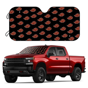 Anime Red Cloud Car Windshield Sunshade with 4 Free Suction Cups Portable Sun Visor Cover Folding Window Sun Shield Protector