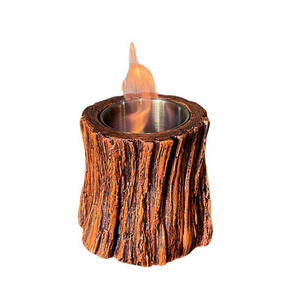 Wholesale Table Top Wood shape Fireplace Table Top Ethanol FirePit Table Fire Pit Concrete Mini Fire Pit Lava Rock Tabletop Bowl