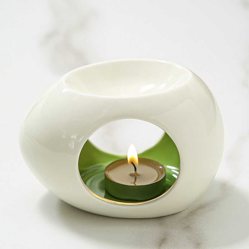 Wholesale egg shape Tea light incense Aromatherapy Fragrant Essential Ceramic Oil Burner Wax Melt Warmer