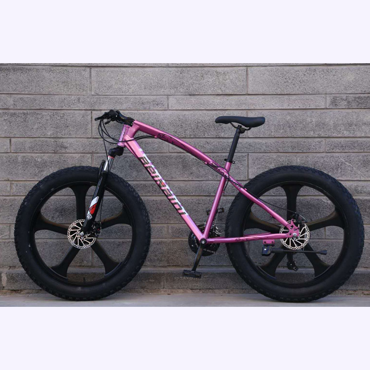 High carbon steel 26-inch 24-speed T4.0 tire disc brakes beach road bike custom bmx freestyle fixed gear bike