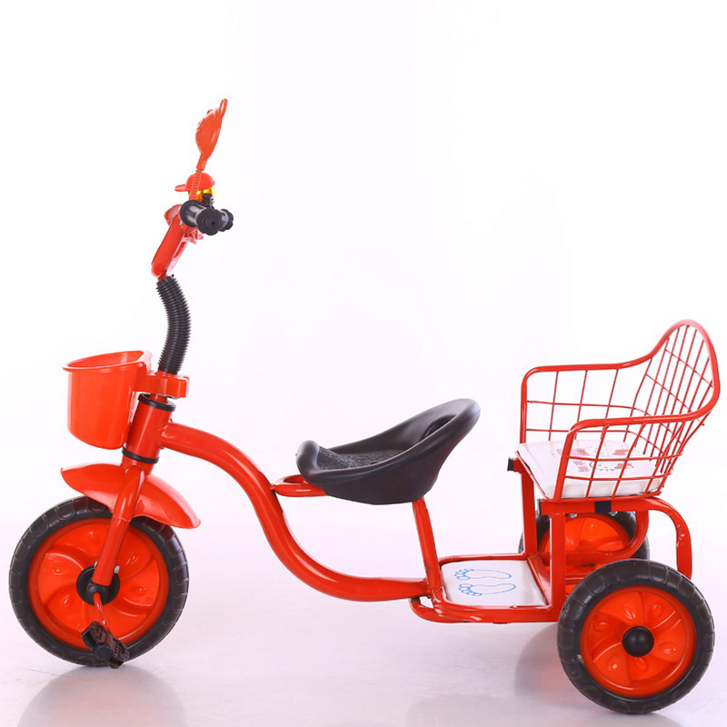 Cheap kids tricycle rickshaw tricycle with back seat and 3 wheels stainless steel tricycle