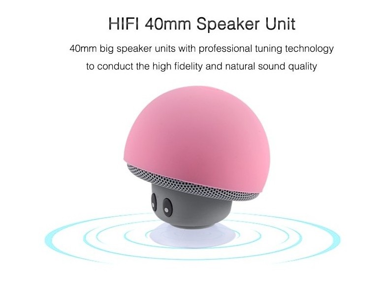 2023 Hot Selling Cute Mini Mushroom Wireless Portable Waterproof Shower BT speaker For Mobile Phone