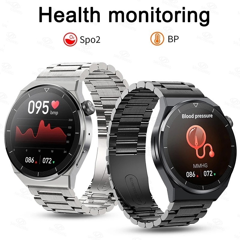 GT3 Pro Smart Watch 390*390 HD Screen Heart Rate BT Call IP68 Waterproof NFC Men Round GT4 Pro Smart Watch For Huawei Xiaomi