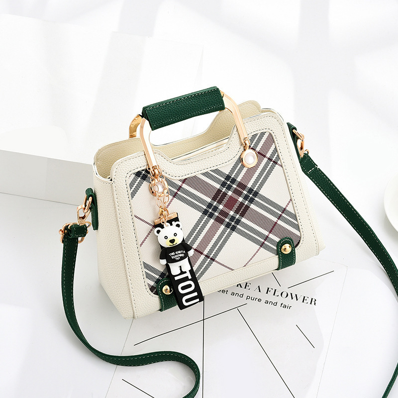 Trendy Custom women Fashion Shoulder Bag New plaid Pu Leather Ladies simple Striped Pattern Handbags