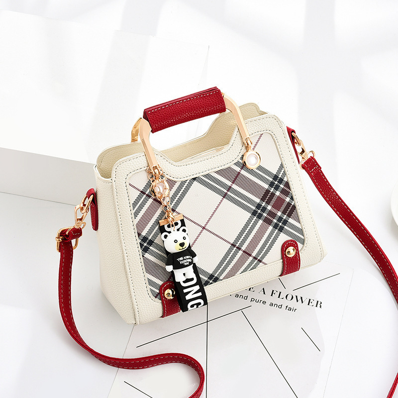 Trendy Custom women Fashion Shoulder Bag New plaid Pu Leather Ladies simple Striped Pattern Handbags