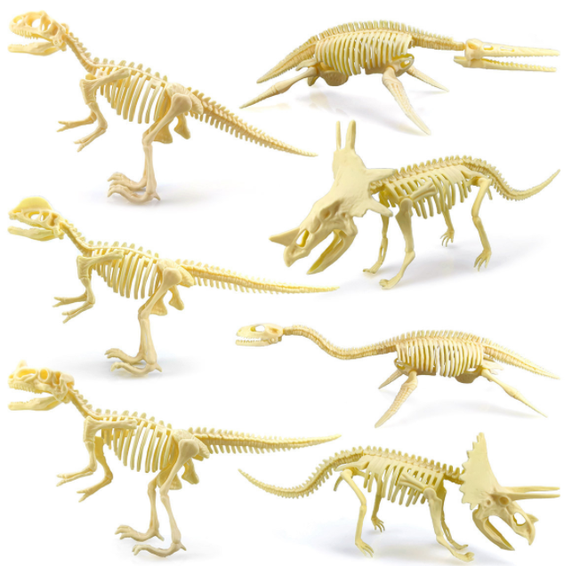 Birthday Gifts Small quantity Mini kid toy Collection resin plastic pvc figure skeleton fossil dinosaur toy