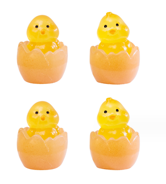 luminous Gold Yellow Little Chicken Chick Miniature Ornament animal figurines toy resin duck cutegarden statues