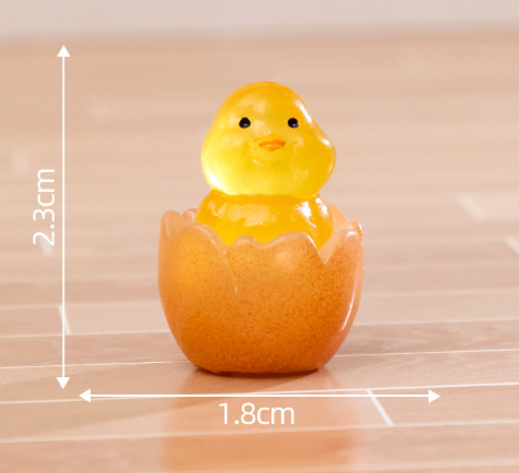 luminous Gold Yellow Little Chicken Chick Miniature Ornament animal figurines toy resin duck cutegarden statues