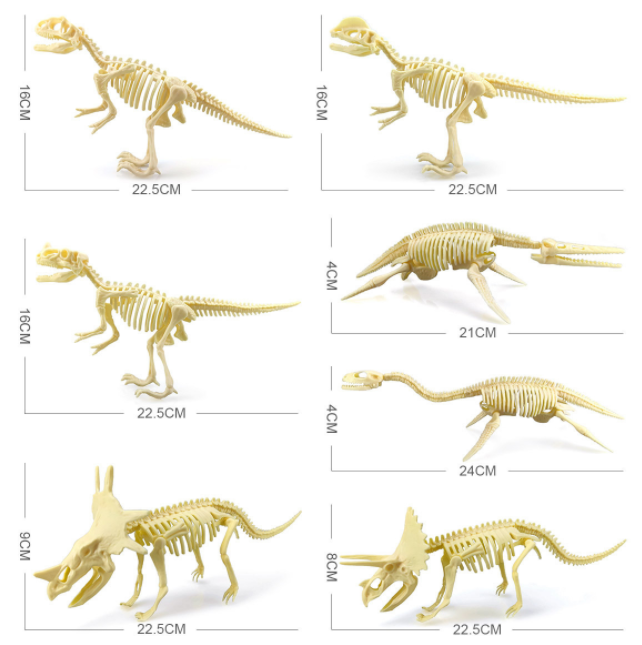 Birthday Gifts Small quantity Mini kid toy Collection resin plastic pvc figure skeleton fossil dinosaur toy