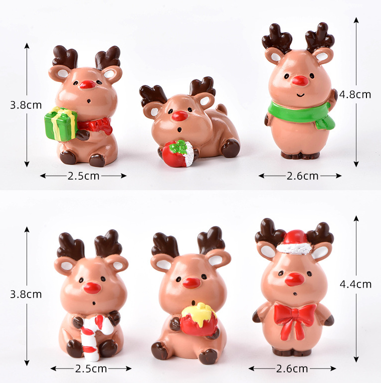 new design fairy garden statue animal decorative luxrious christmas mini resin deer figurine