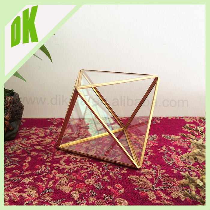 Triangle Glass Tray / Decor / Jewelry Box / Triangle Home wedding*all the shapes can be made* glass wooden pyramid display case