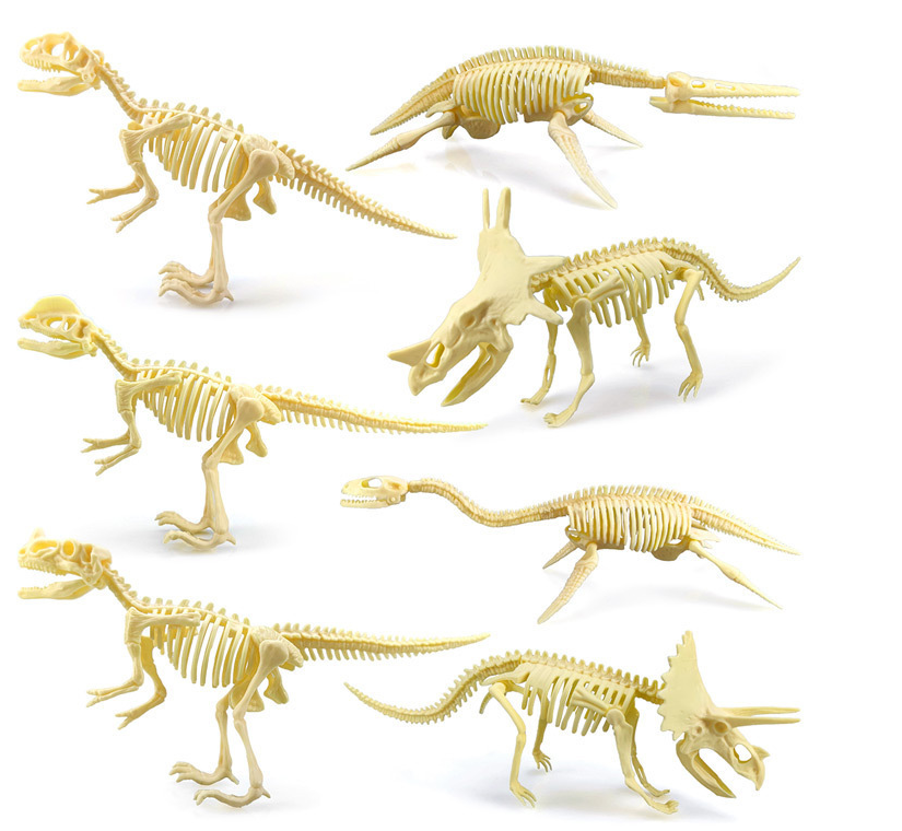 Birthday Gifts Small quantity Mini kid toy Collection resin plastic pvc figure skeleton fossil dinosaur toy