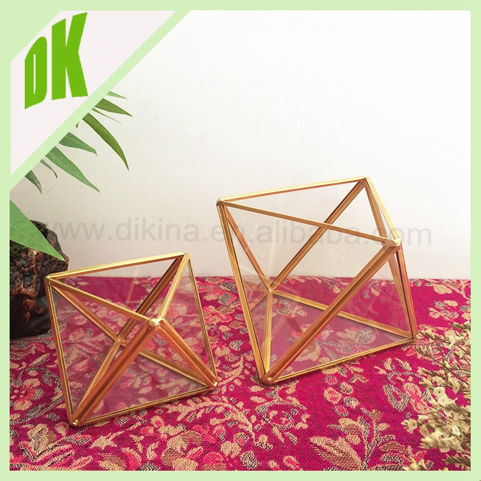 Triangle Glass Tray / Decor / Jewelry Box / Triangle Home wedding*all the shapes can be made* glass wooden pyramid display case