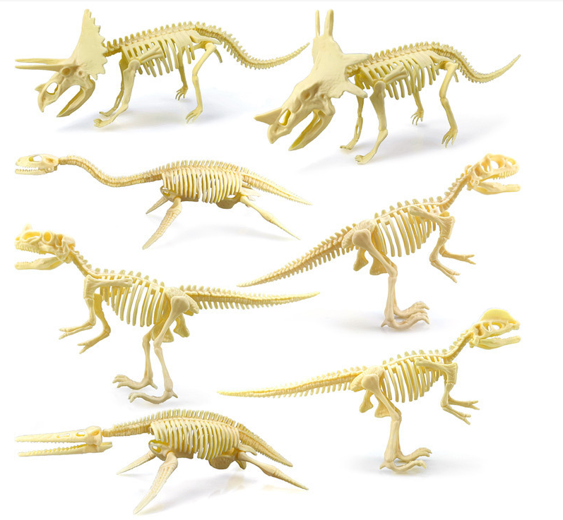 Birthday Gifts Small quantity Mini kid toy Collection resin plastic pvc figure skeleton fossil dinosaur toy