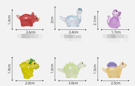 luminous resin craft small model ornaments animal dinosaur miniature figures for garden bath bomb kids bulk small toy assortment