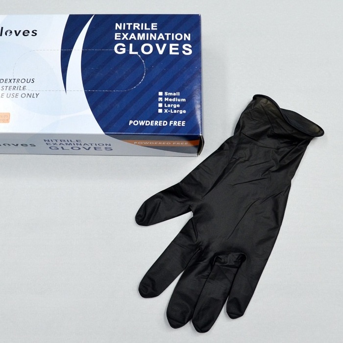 black nitrile glovees powder free strong chemical resistance disposable nitrile glovees for tattoo