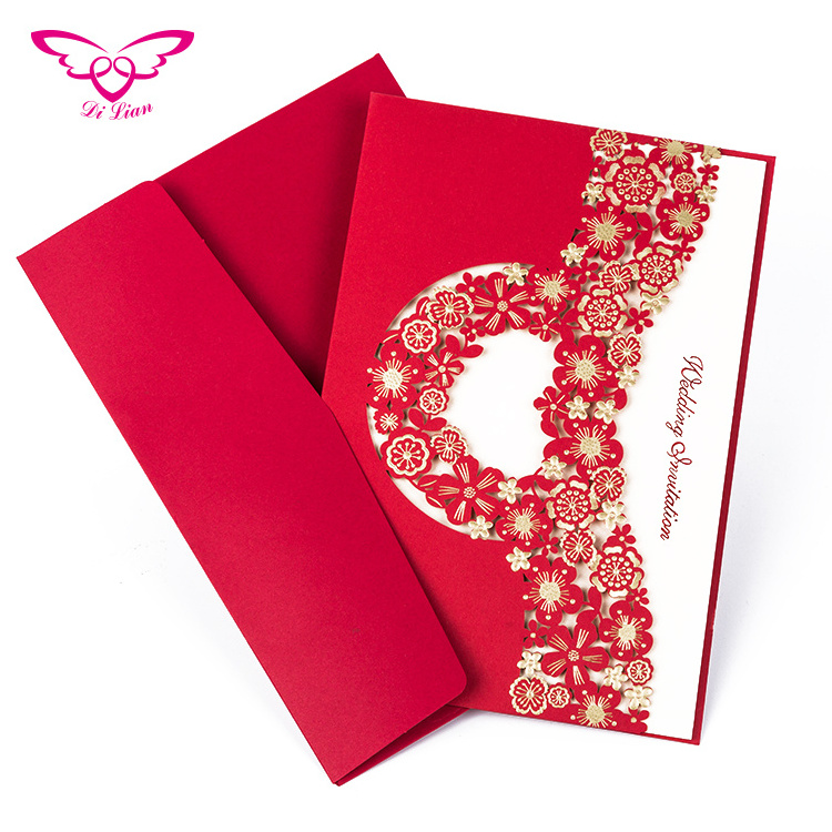 Sweet Love Design Luxurious Wedding Invitation Card