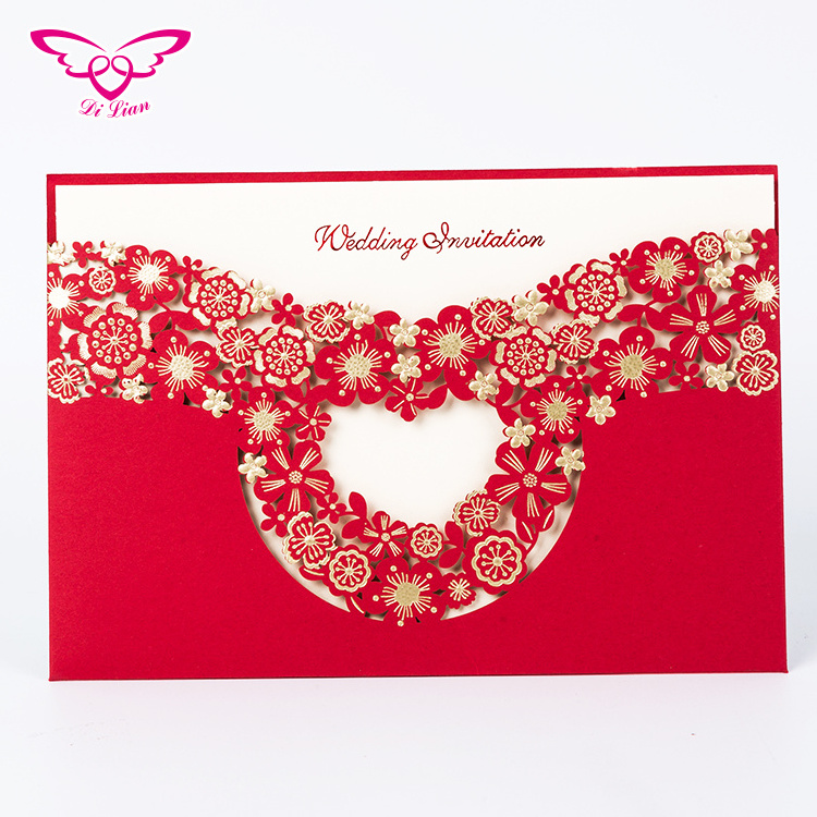 Sweet Love Design Luxurious Wedding Invitation Card