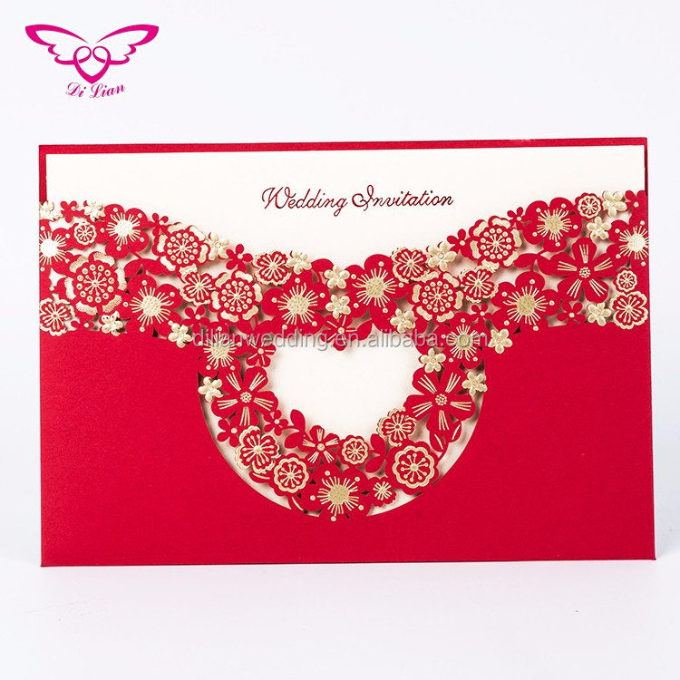 Sweet Love Design Luxurious Wedding Invitation Card