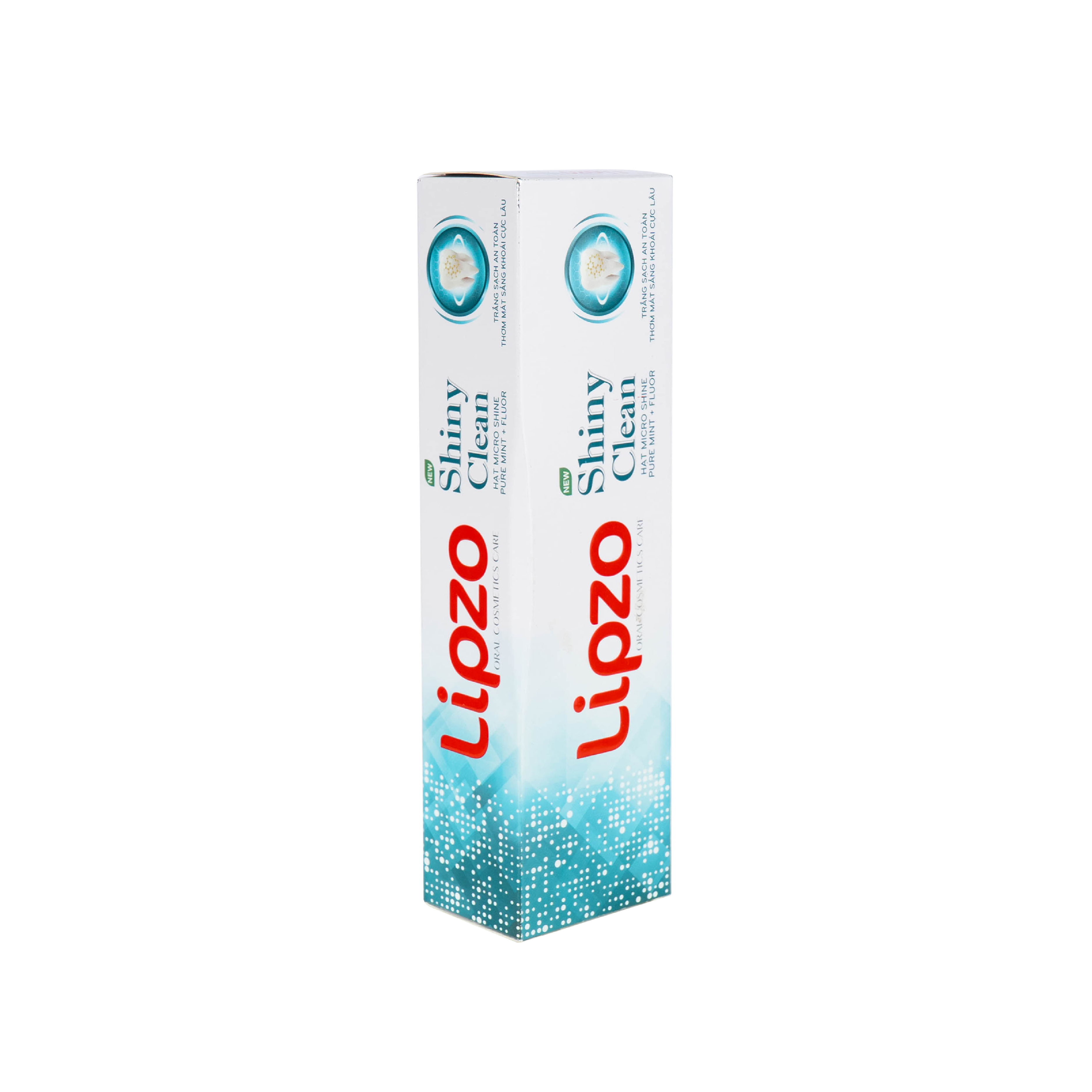 Lipzo Shiny Clean toothpaste with millions of ultra-fine Micro Shine particles  and Combination of clear gel cream