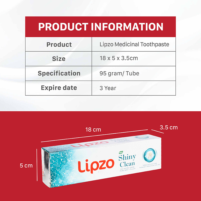 Toothpaste Lipzo Shiny Clean Toothpaste Silica and Sorbitol Formula Cleans Plaque Without Eroding Tooth Enamel