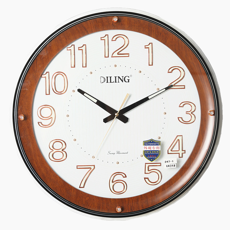 DILING 50cm Elegant Home Decoration wall clock glass quartz wall clock 3d large digital glow silent Round wall clock