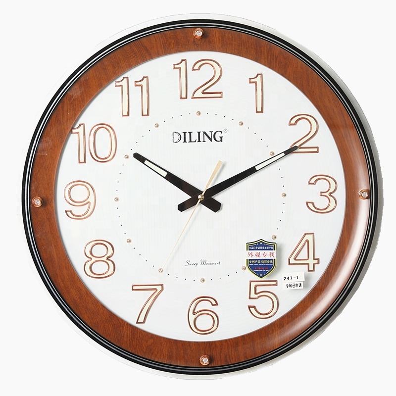 DILING 50cm Elegant Home Decoration wall clock glass quartz wall clock 3d large digital glow silent Round wall clock