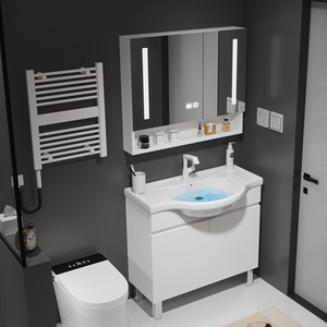 Light luxury bathroom vanities bathroom cabinet with mirrors smart mirror cabinet with light