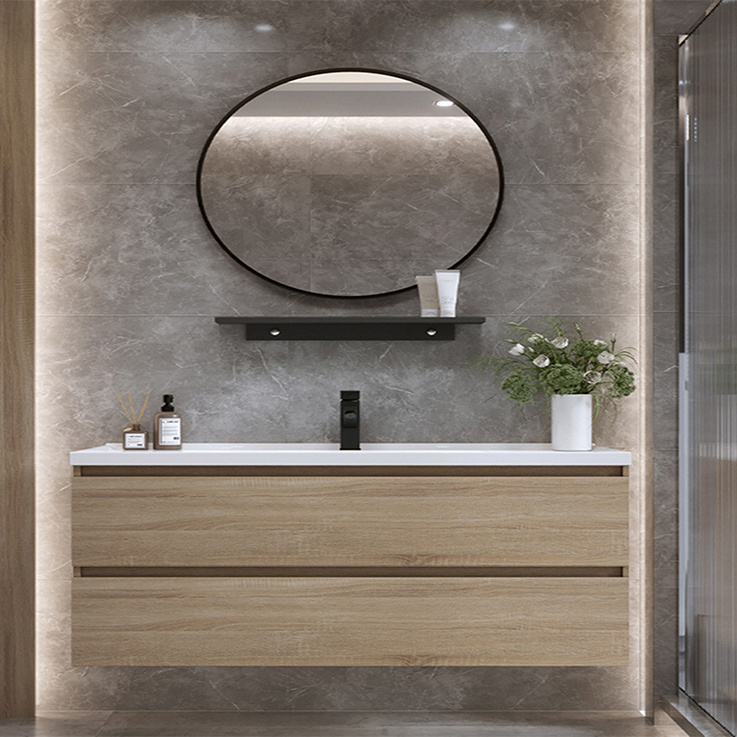 Factory Direct Sale Cheap Modern Wooden Wall Hung Bathroom Furniture With Basin Sink Sets Bathroom Cabinet With Led Mirror