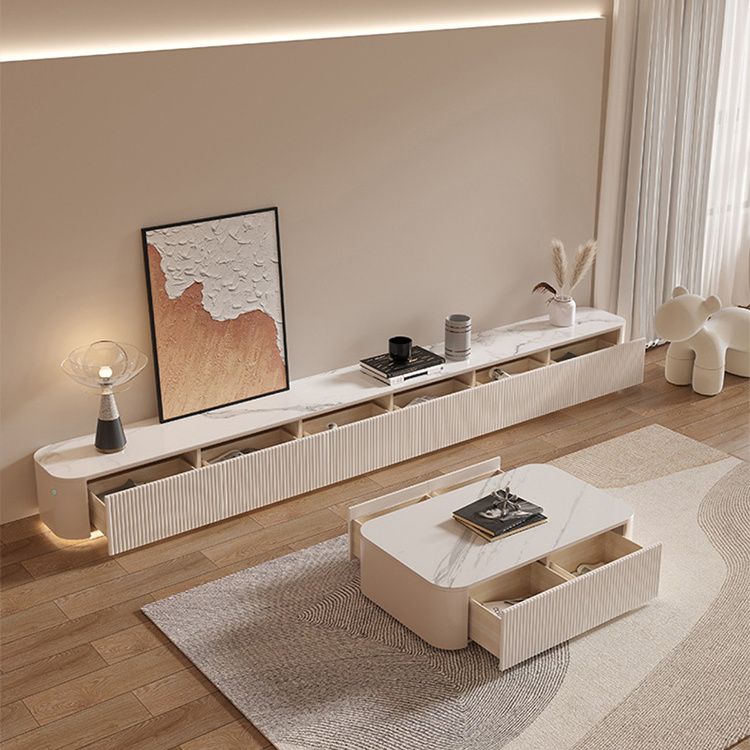 Modern Luxury TV Stands Wood Furniture Living Room TV Cabinet and Coffee Table Set Meuble TV Wall Unit