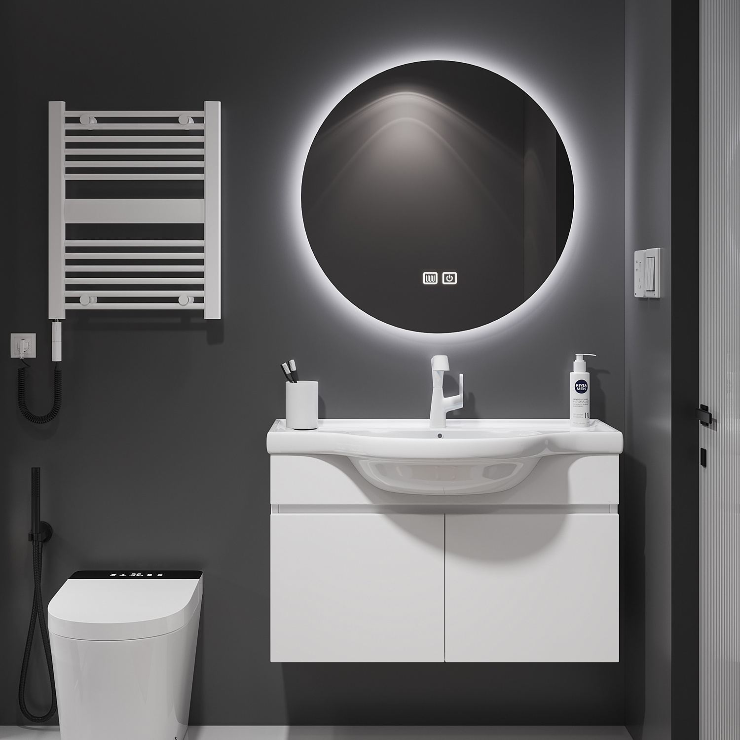 Light luxury bathroom vanities bathroom cabinet with mirrors smart mirror cabinet with light