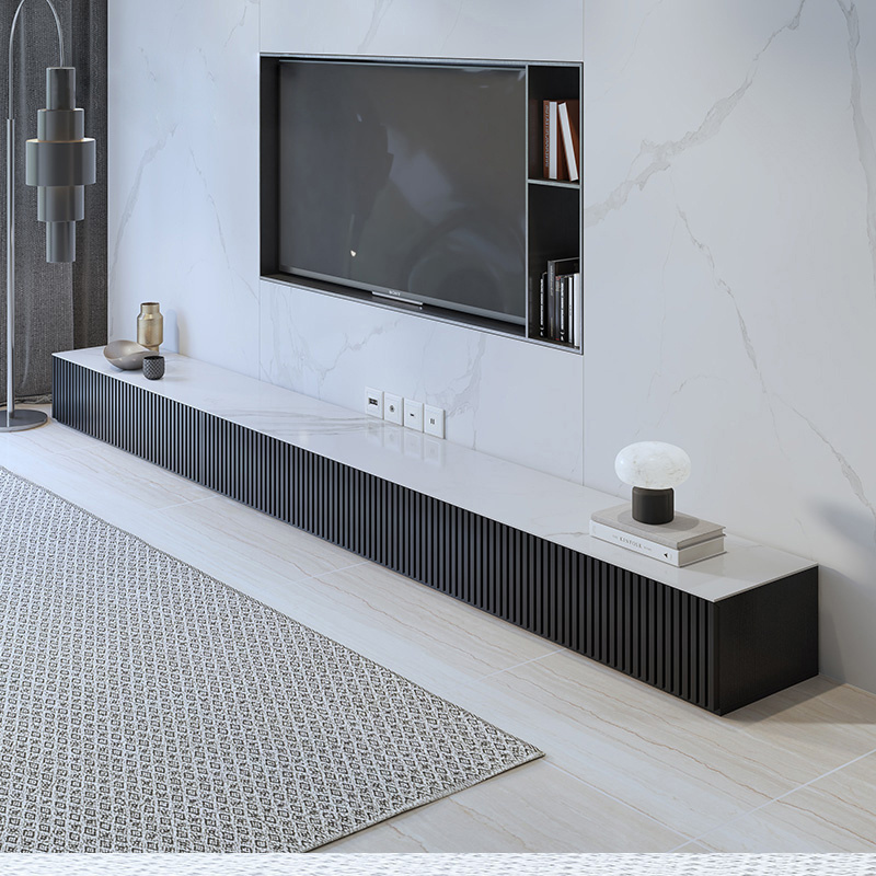 modern simple  TV cabinet coffee table with sintered stone living room  furniture TV stands floor table