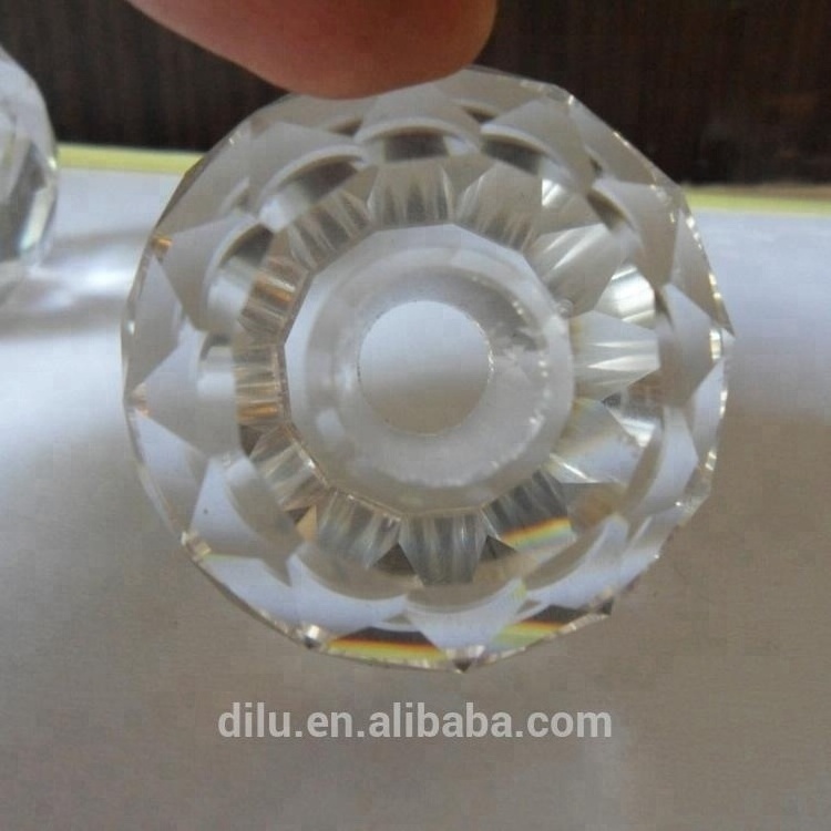 Wholesale Faced clear crystal ball 20mm 40mm 60mm 80mm 100mm Faceted Hollow glass balls with hole Drilled Crystal Glass Ball