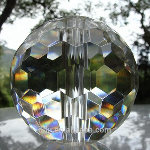 Wholesale Faced clear crystal ball 20mm 40mm 60mm 80mm 100mm Faceted Hollow glass balls with hole Drilled Crystal Glass Ball