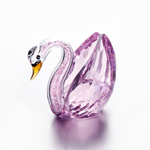 Wholesale K9 Glass Clear Crystal Swan for Wedding Gift Party Decoration Souvenirs