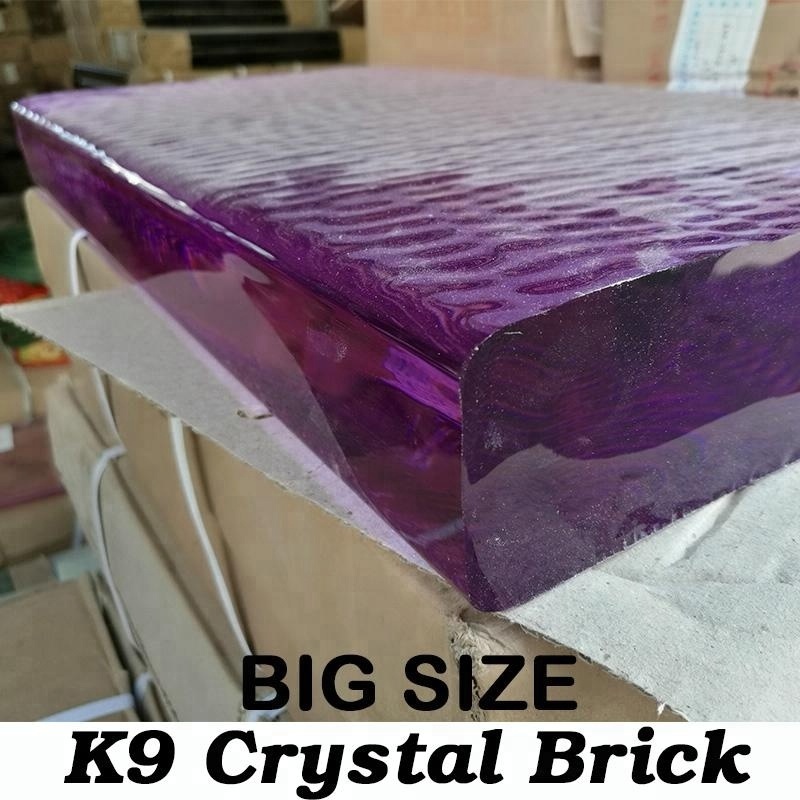 Clear Building material crystal eagle wall K9 Glass Brick Raw Material dimensions