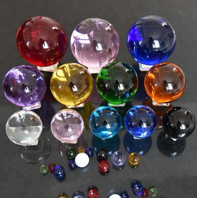 High Definition 120mm 150mm 180mm 200mm 300mm 500mm 1000mm Colorful Solid K9 crystal glass round balls wholesale DILU BALL