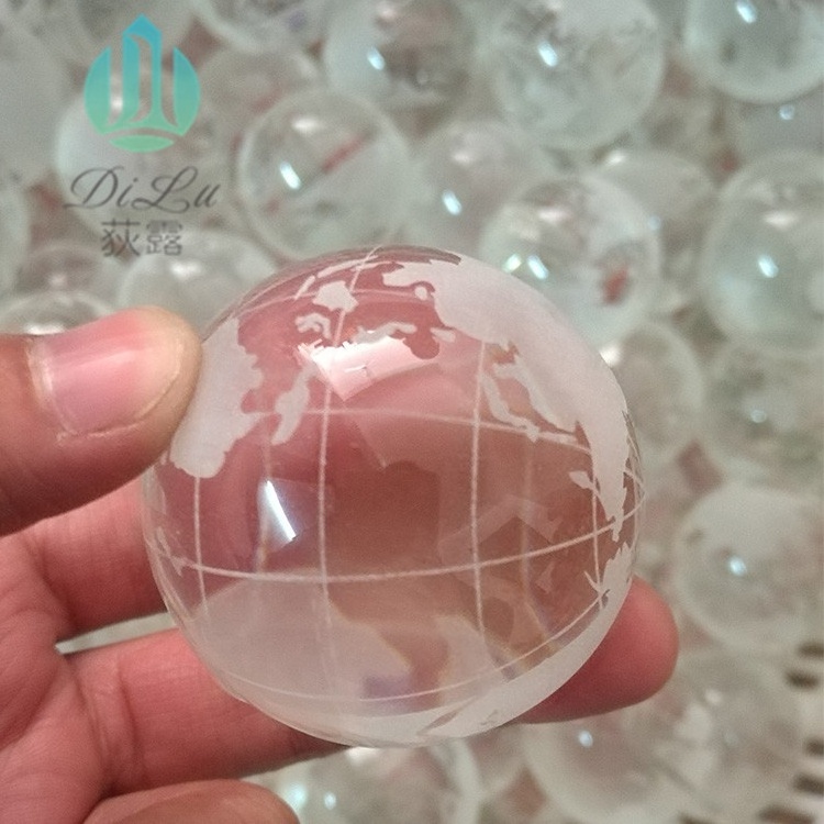 FREE SAMPLE High quality 60mm 80mm 100MM Round Shaped Clear World Globe MAP CRYSTAL glass ball world globe with base for gifts